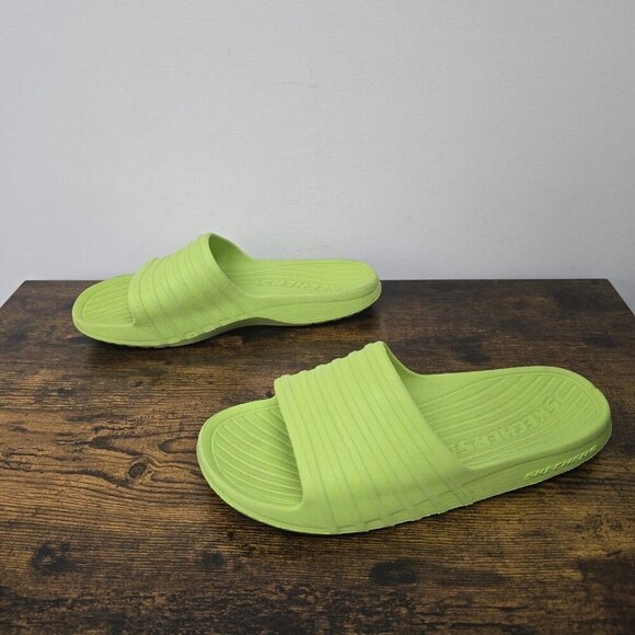 Skechers Lime Green Slides Sandals Women's Size 10 Beach Water Summer - Picture 3 of 7